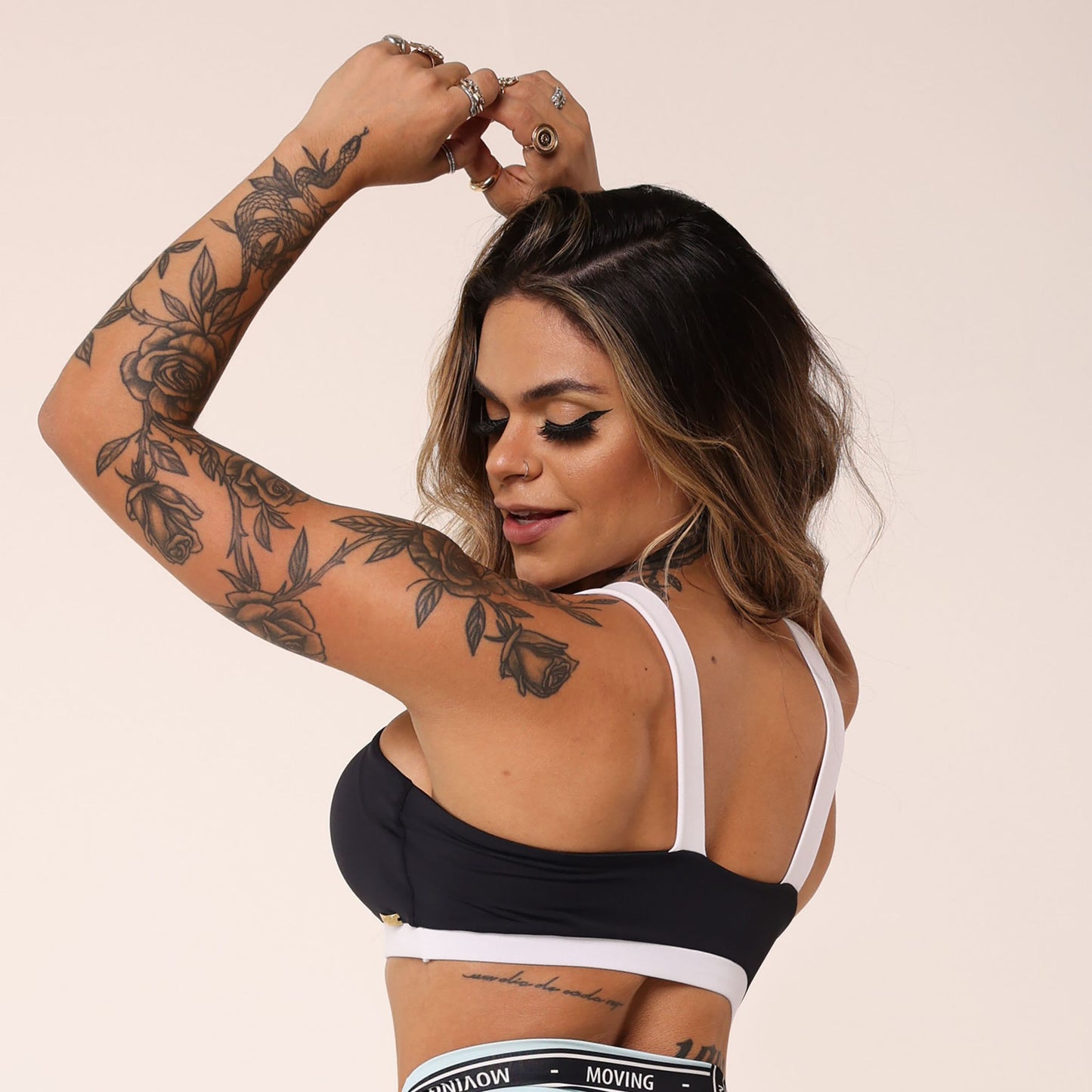 Xcaret Black & White Crop Top