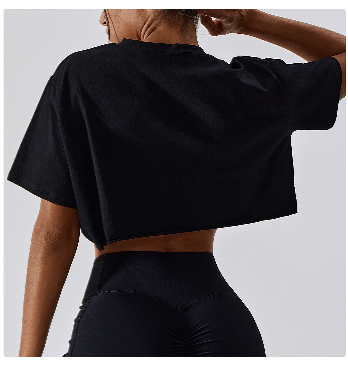 Basic Short Sleeve Black Crop