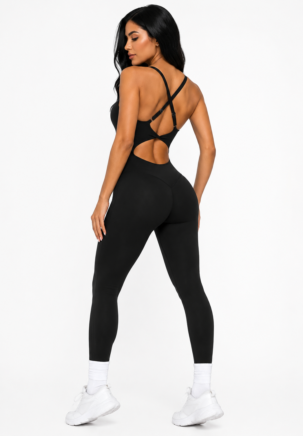 Elevate Enterizo Negro con Tiras Ajustables