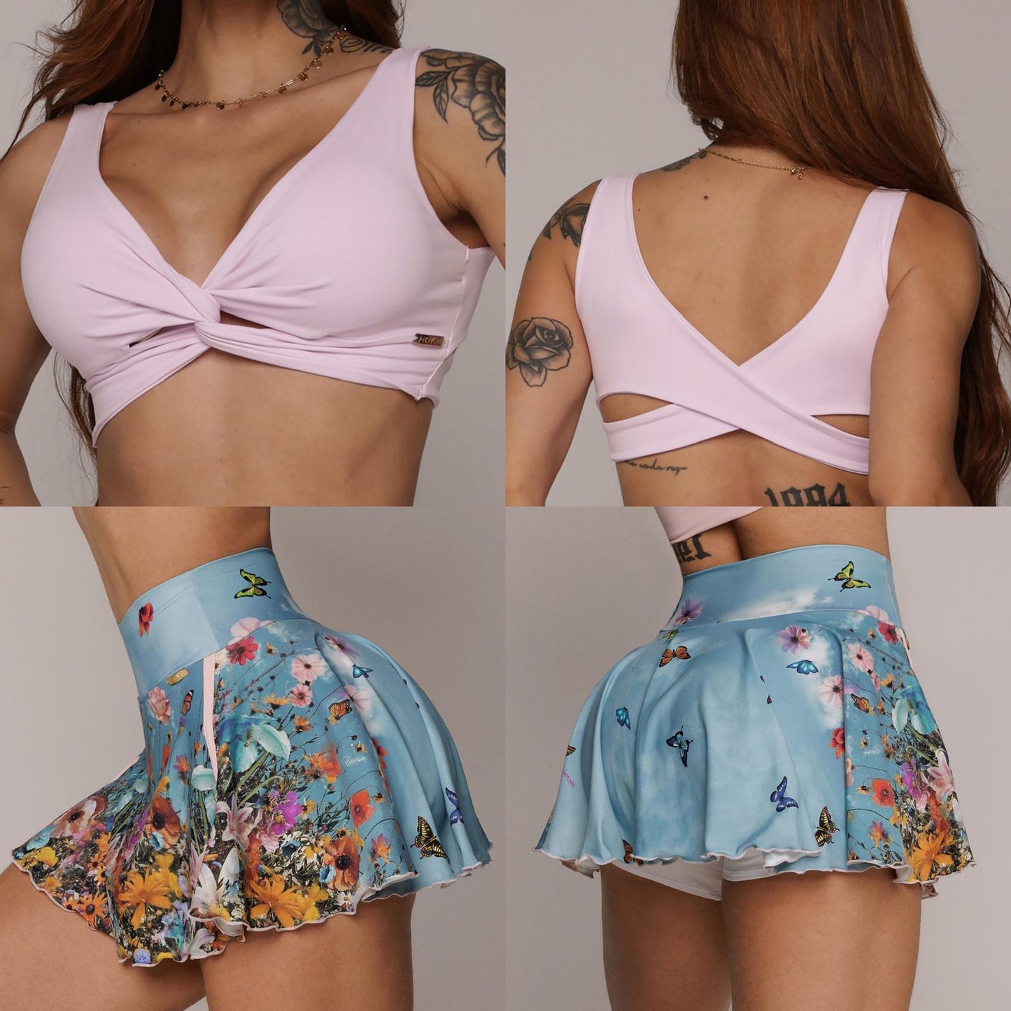 Fairy Falda con Pantalón & Crop Top