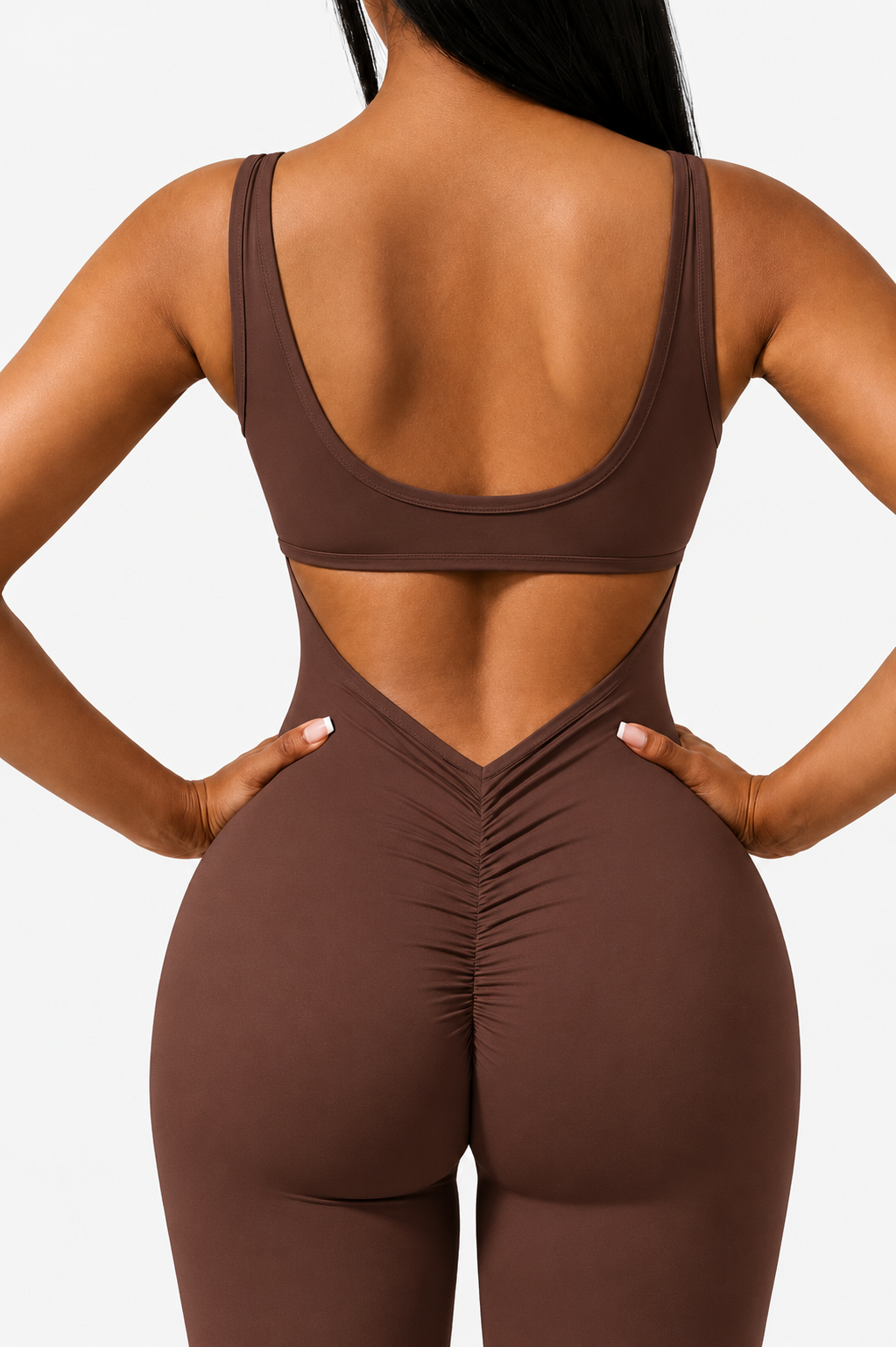 Enterizo V Scrunch Brown