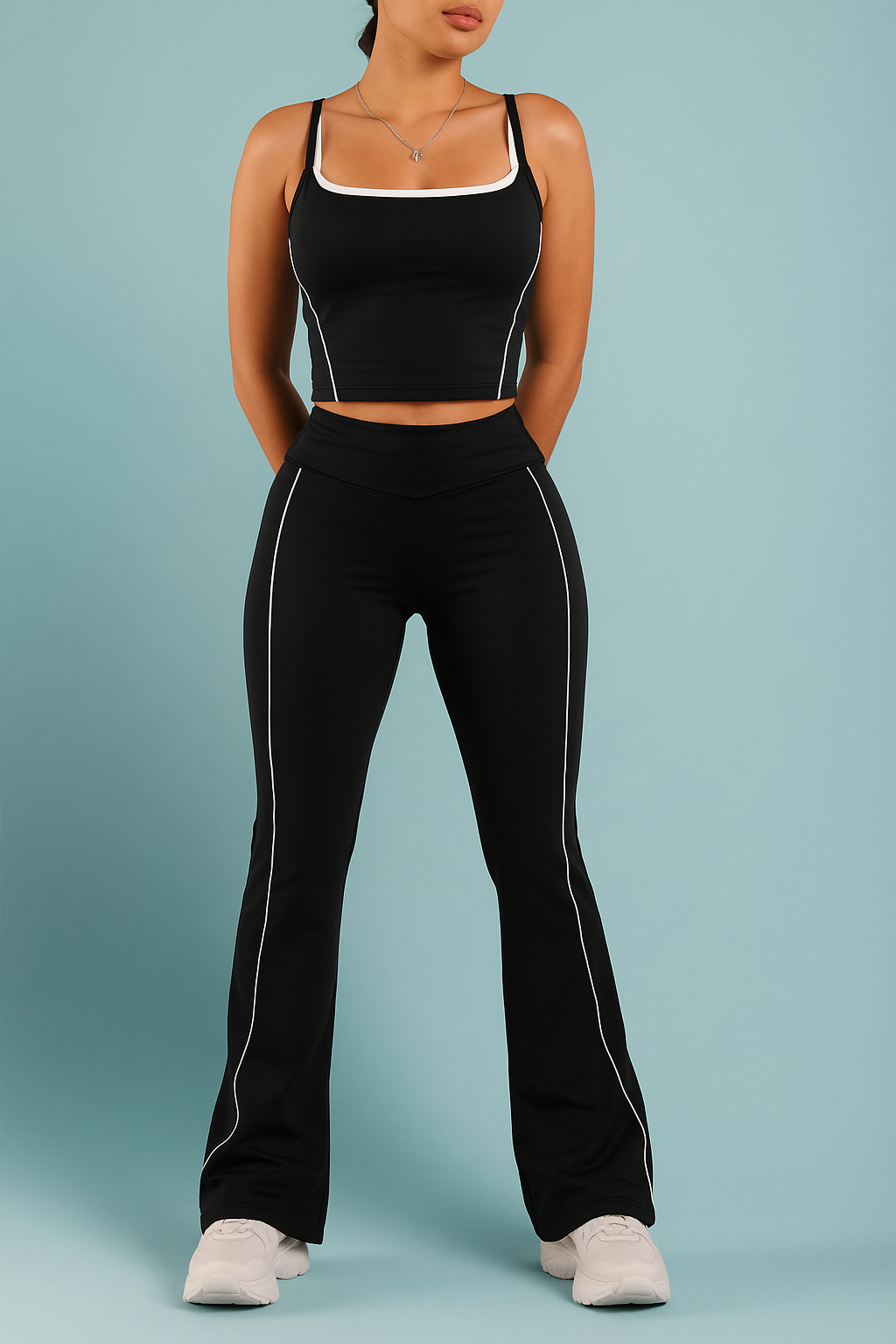 It’s Summer Flare Black & White Legging & Top