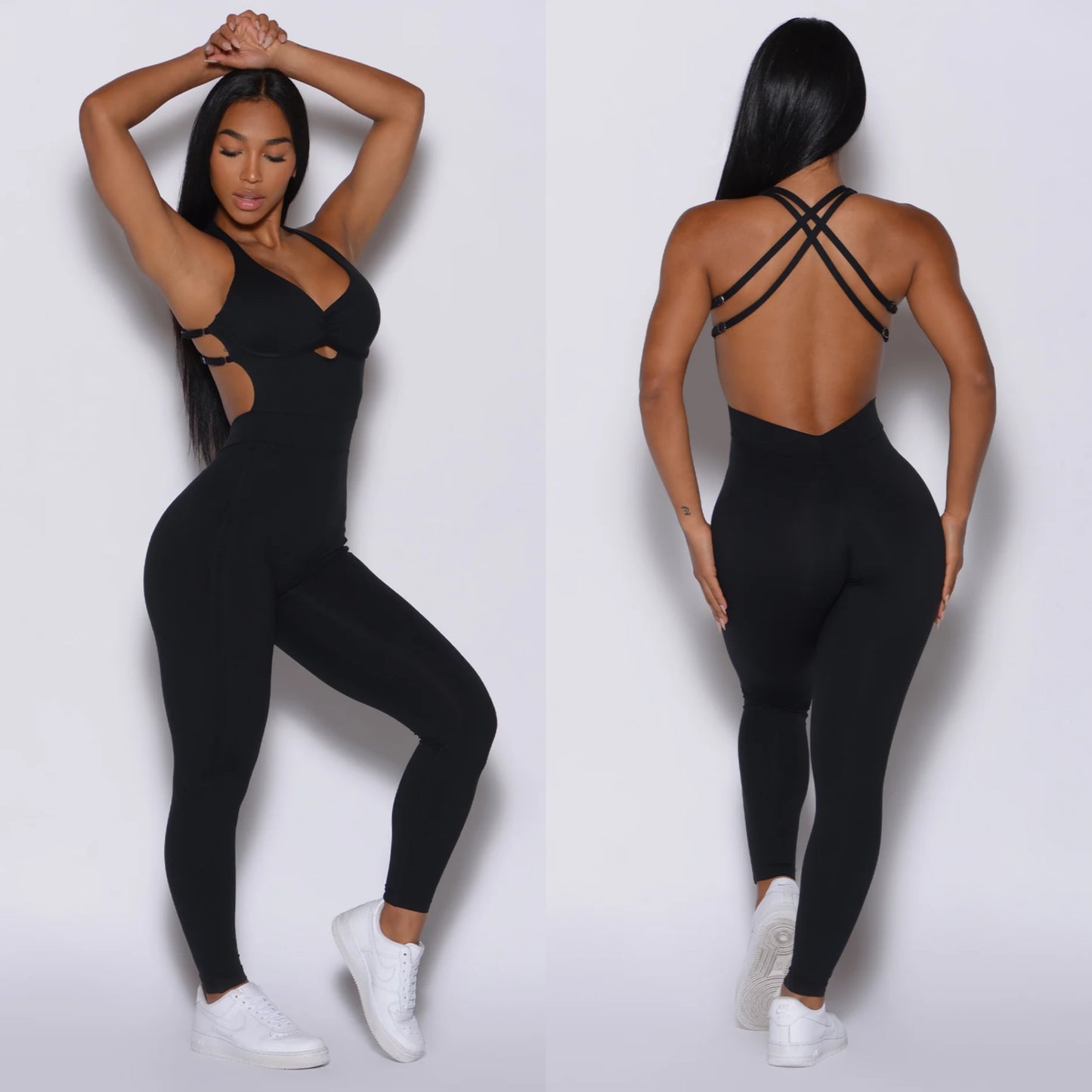 Latina Fit Enterizo Negro Scrunch
