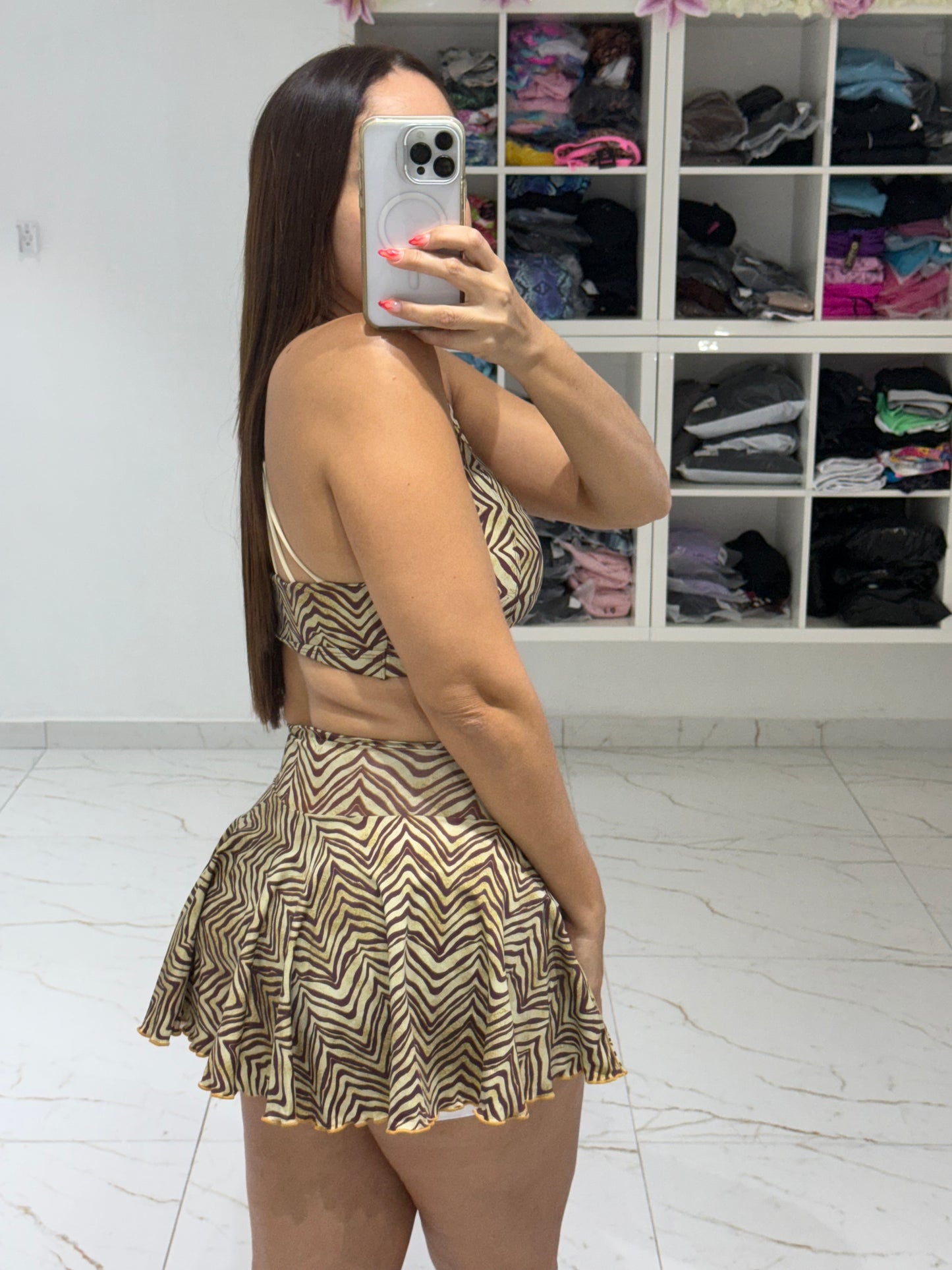 Falls Vibes Falda con Pantalón & Crop Top