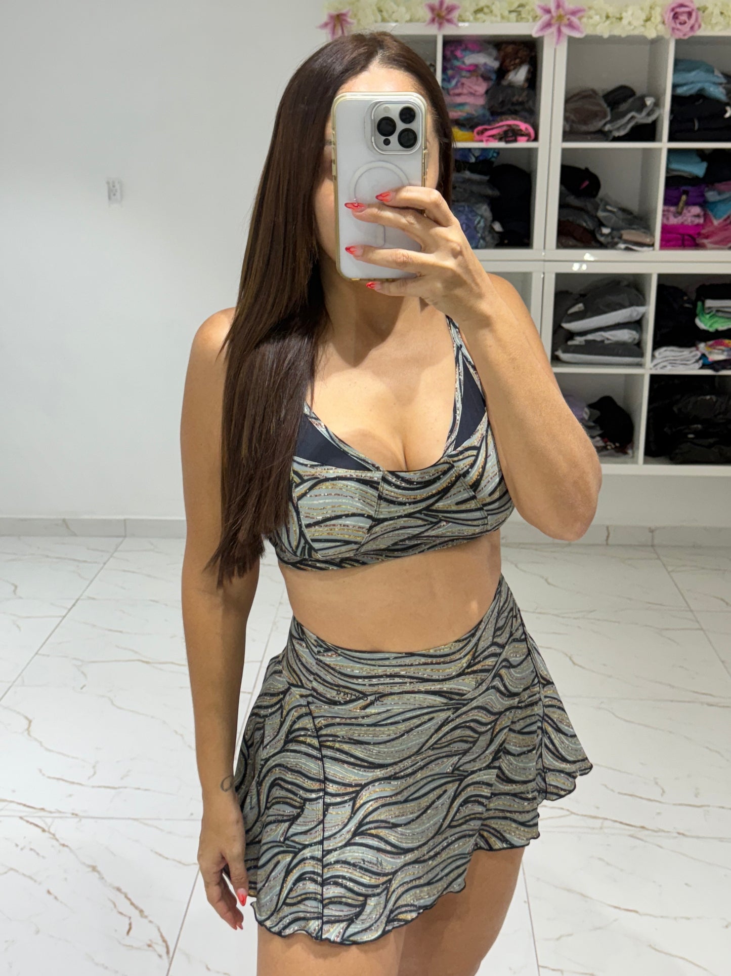 Fashioness Falda con Pantalón & Crop Top