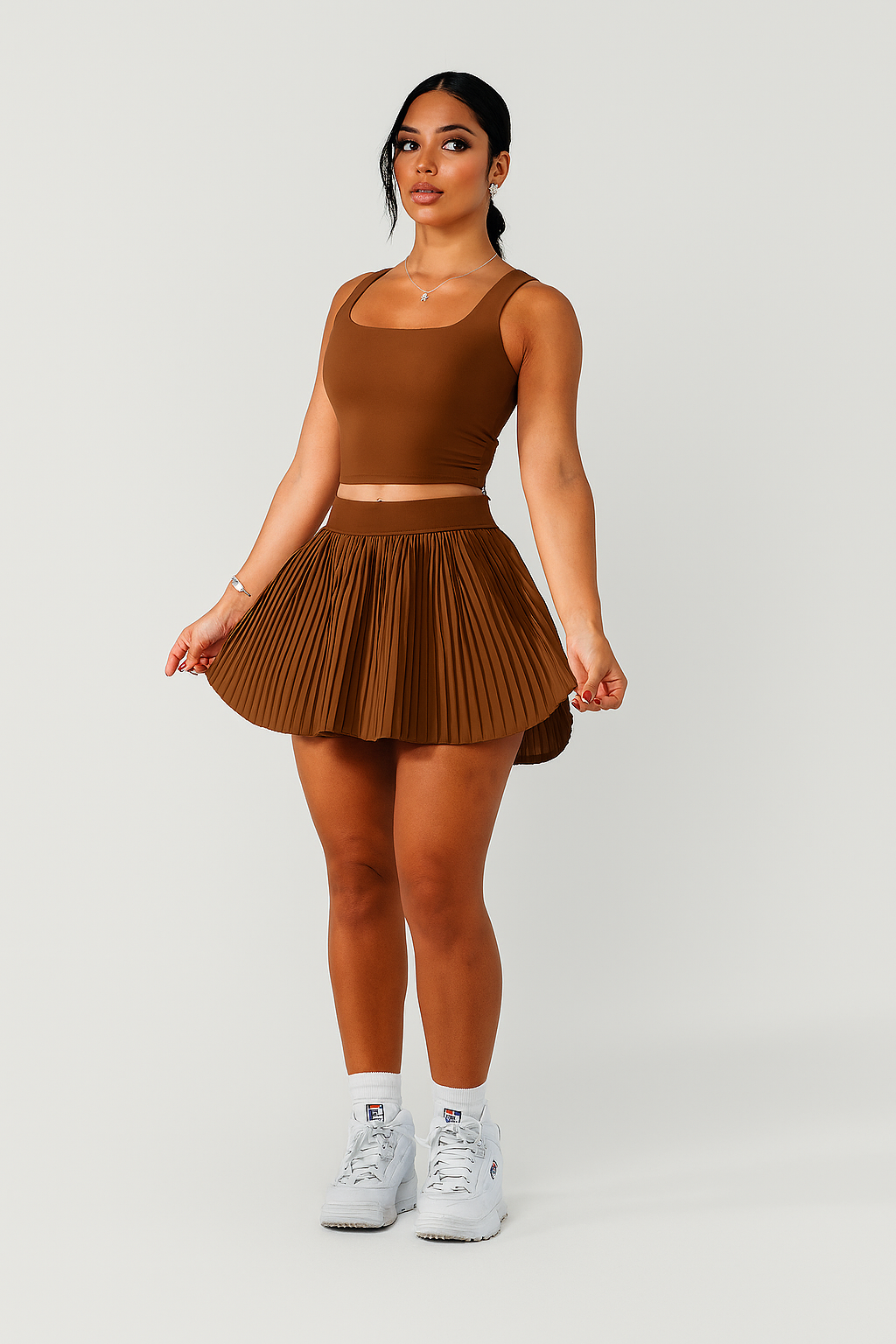 College Falda con Pantalón & Top Brown