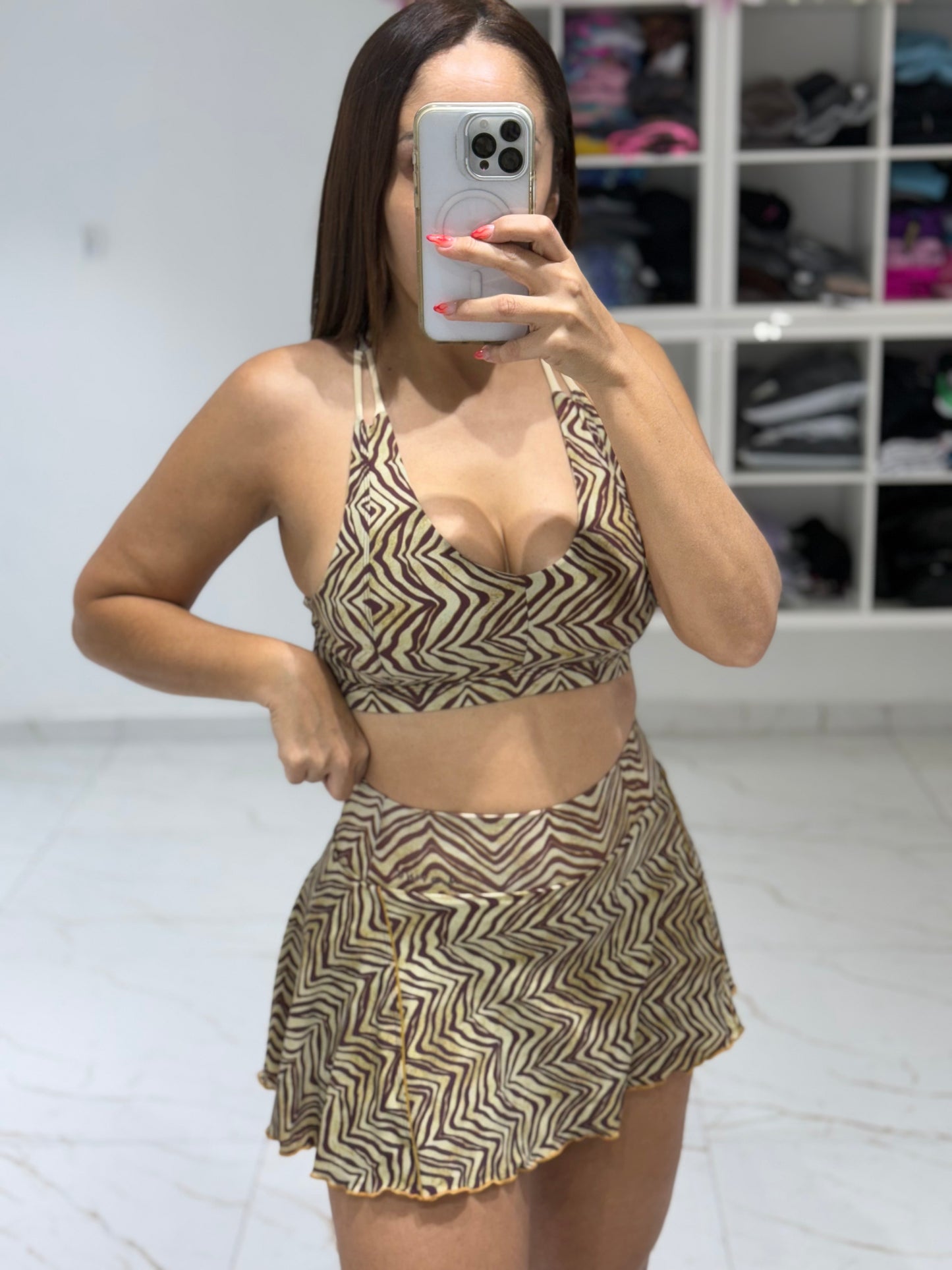 Falls Vibes Falda con Pantalón & Crop Top