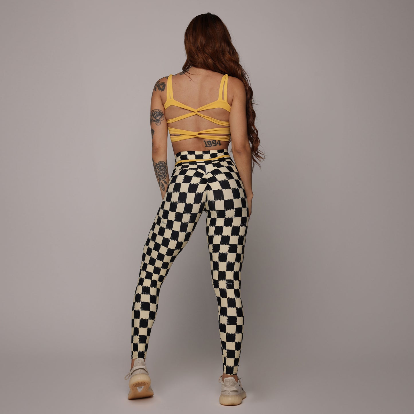 High Speed Legging Brasileño Scrunch & Crop Top Amarilla