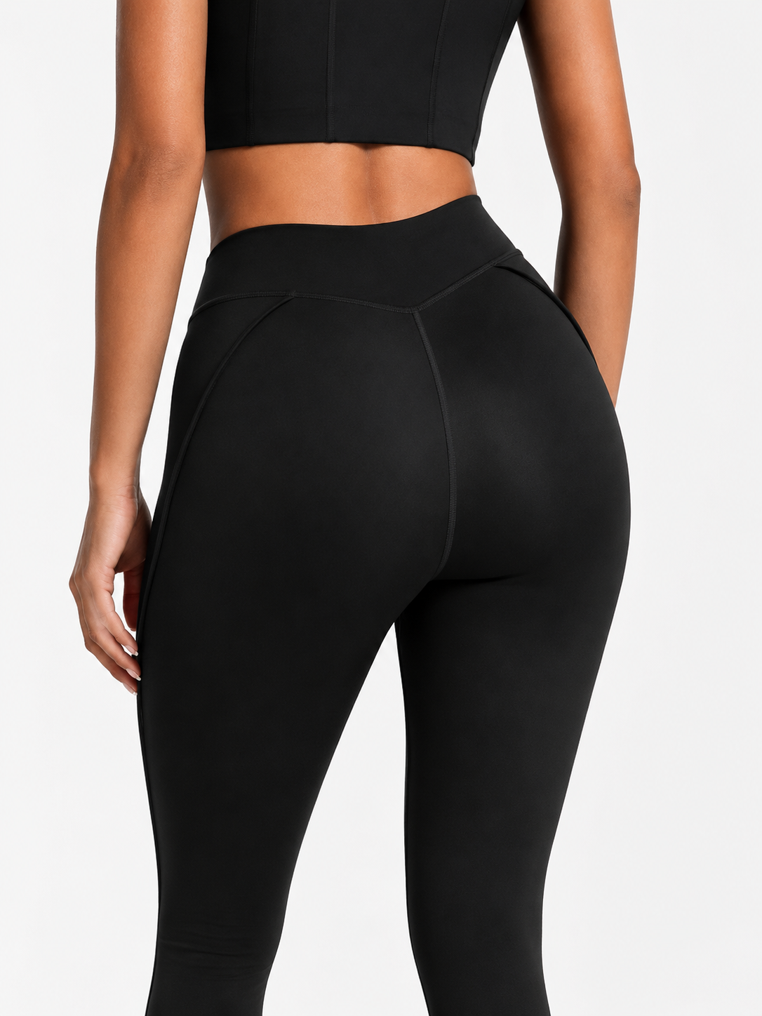Trending Moto Mami Legging & Top con Zipper Negro