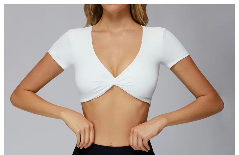 Legging de Compresión Negro & Blanco Brasileño Scrunch (5 Estrellas) & Crop Top Blanco