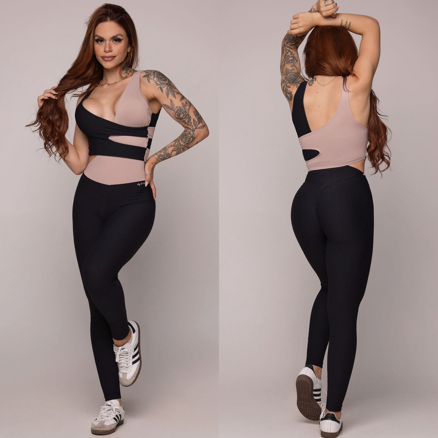 Black & Beige Enterizo Brasileño Scrunch