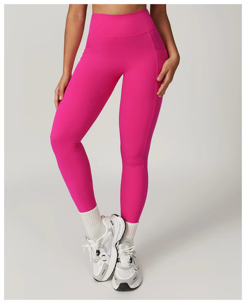 V Scrunch Legging Rosa con Bolsillos
