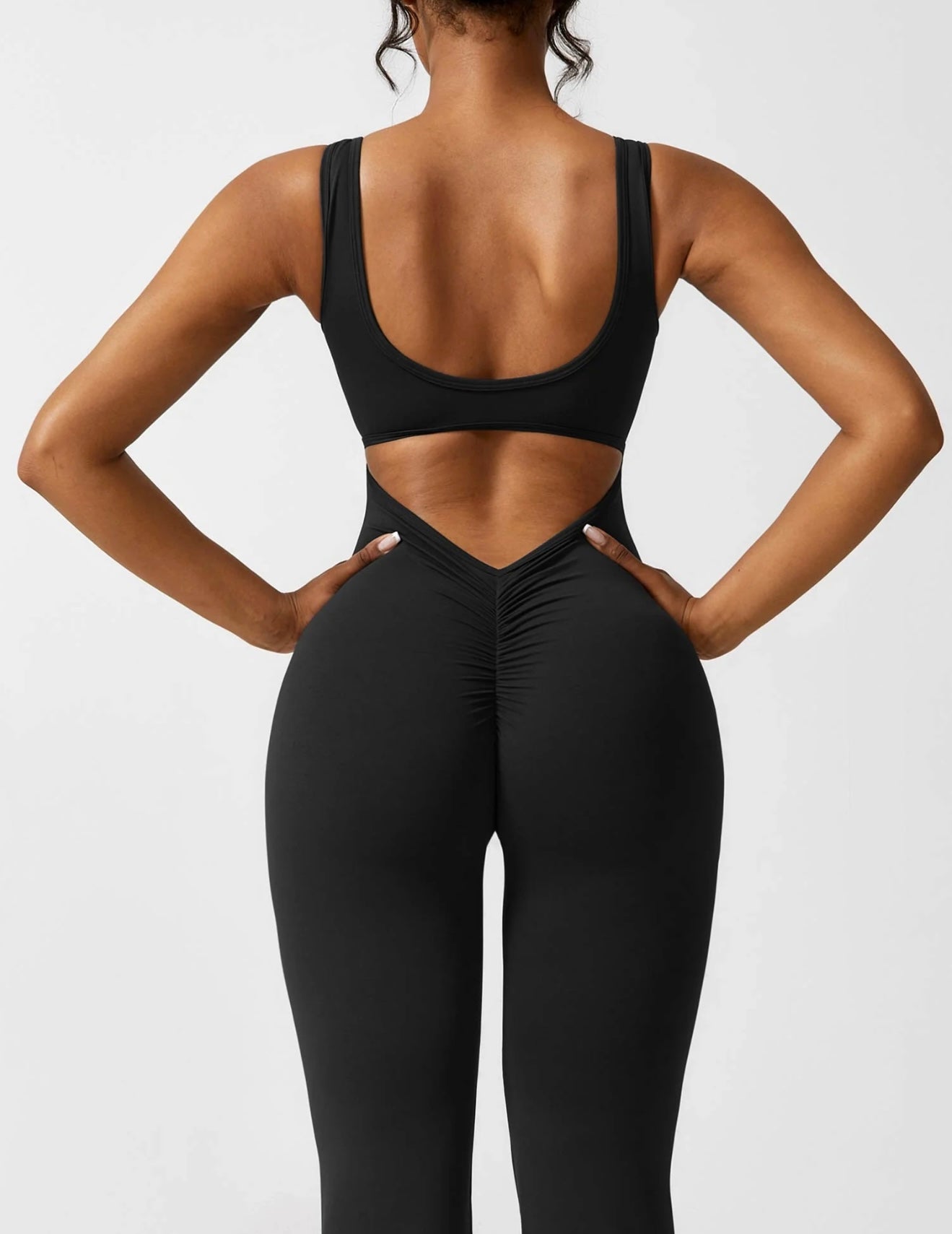 Viral V Flared Jumpsuit Negro