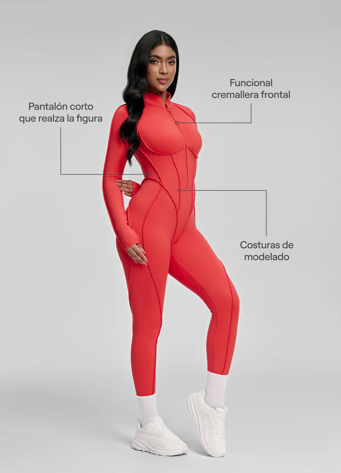 Moto Mami Enterizo Rojo Manga Larga