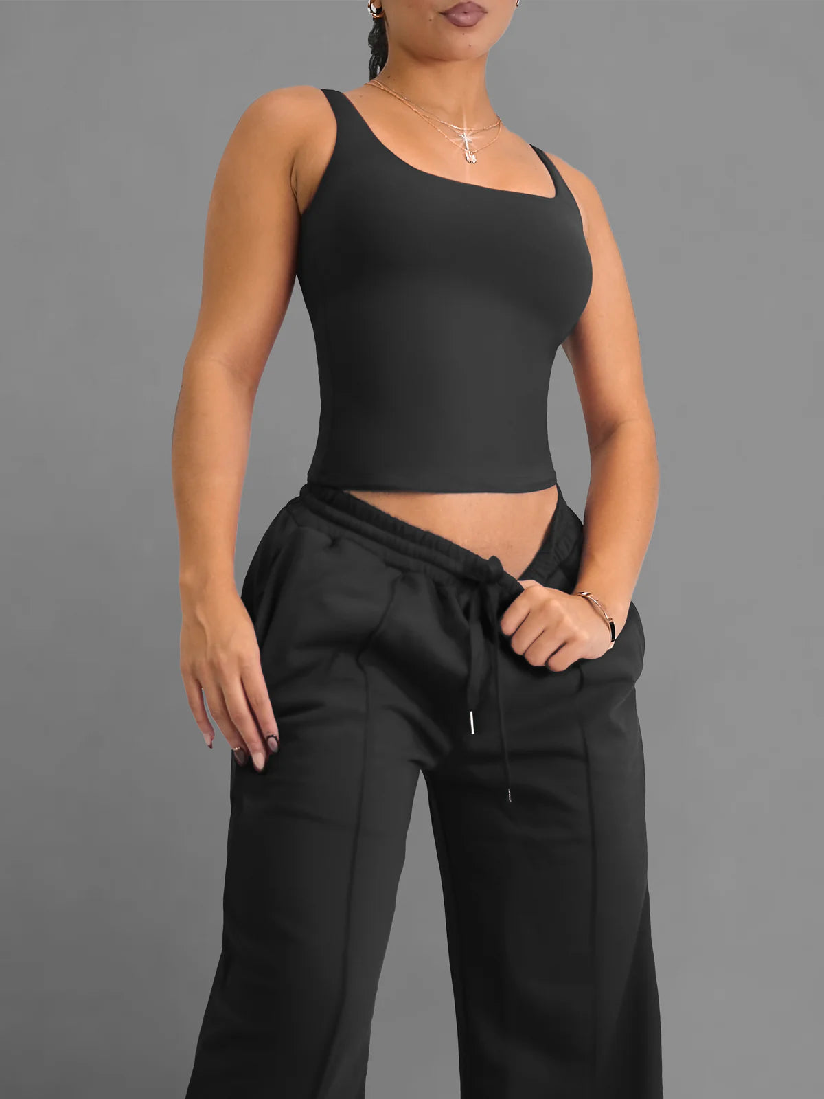 Fit Jogger & Cami Black Top
