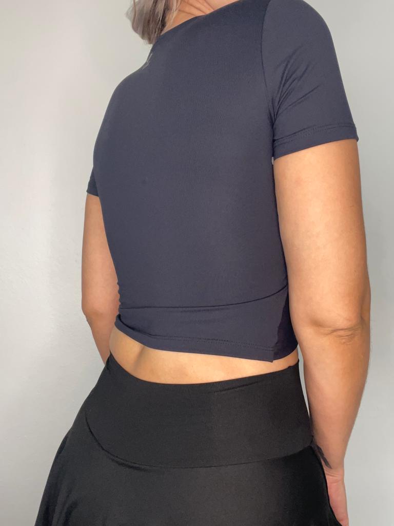 Paris Black Crop Top