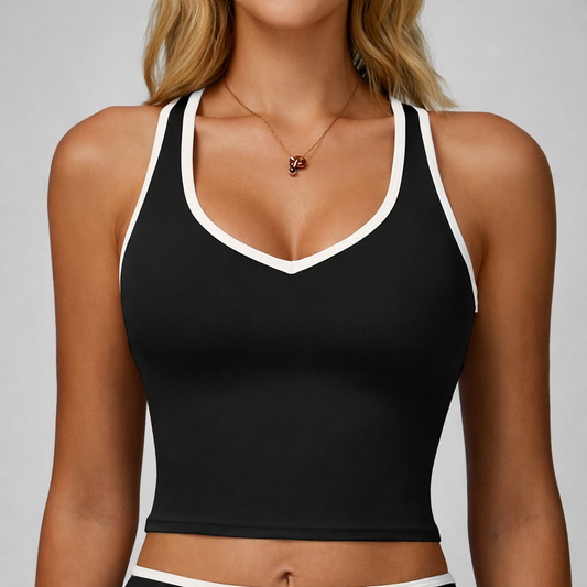 Mikaela Crop Top Negro y Blanco