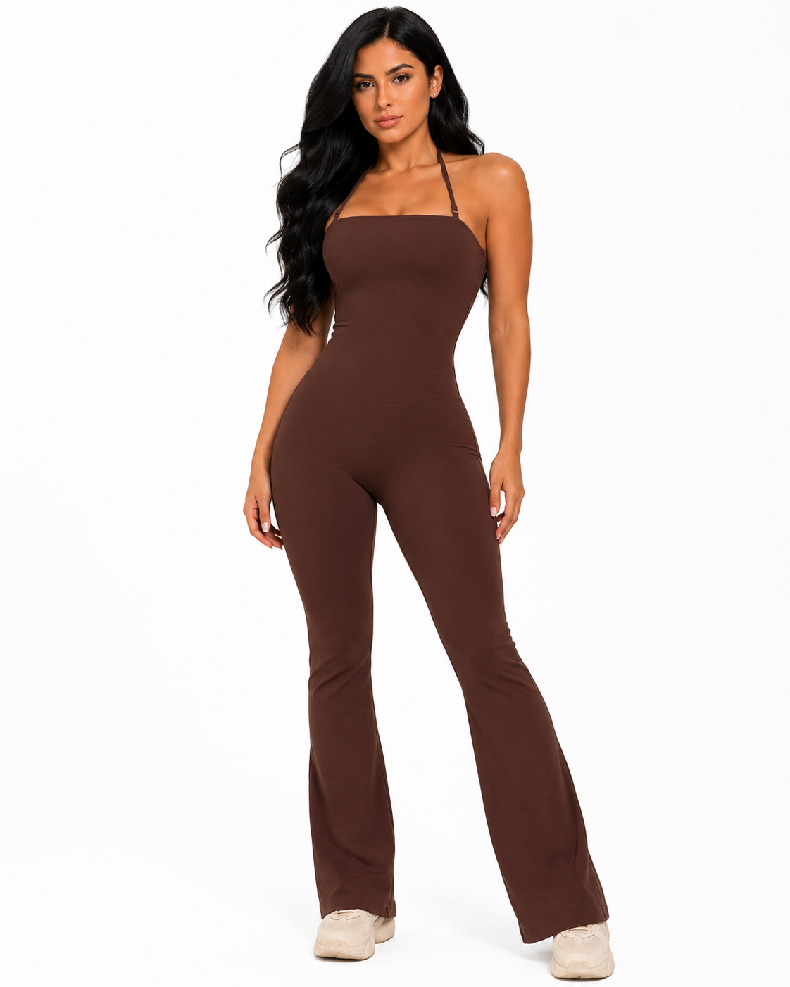 Enterizo Palazo Halter Brown