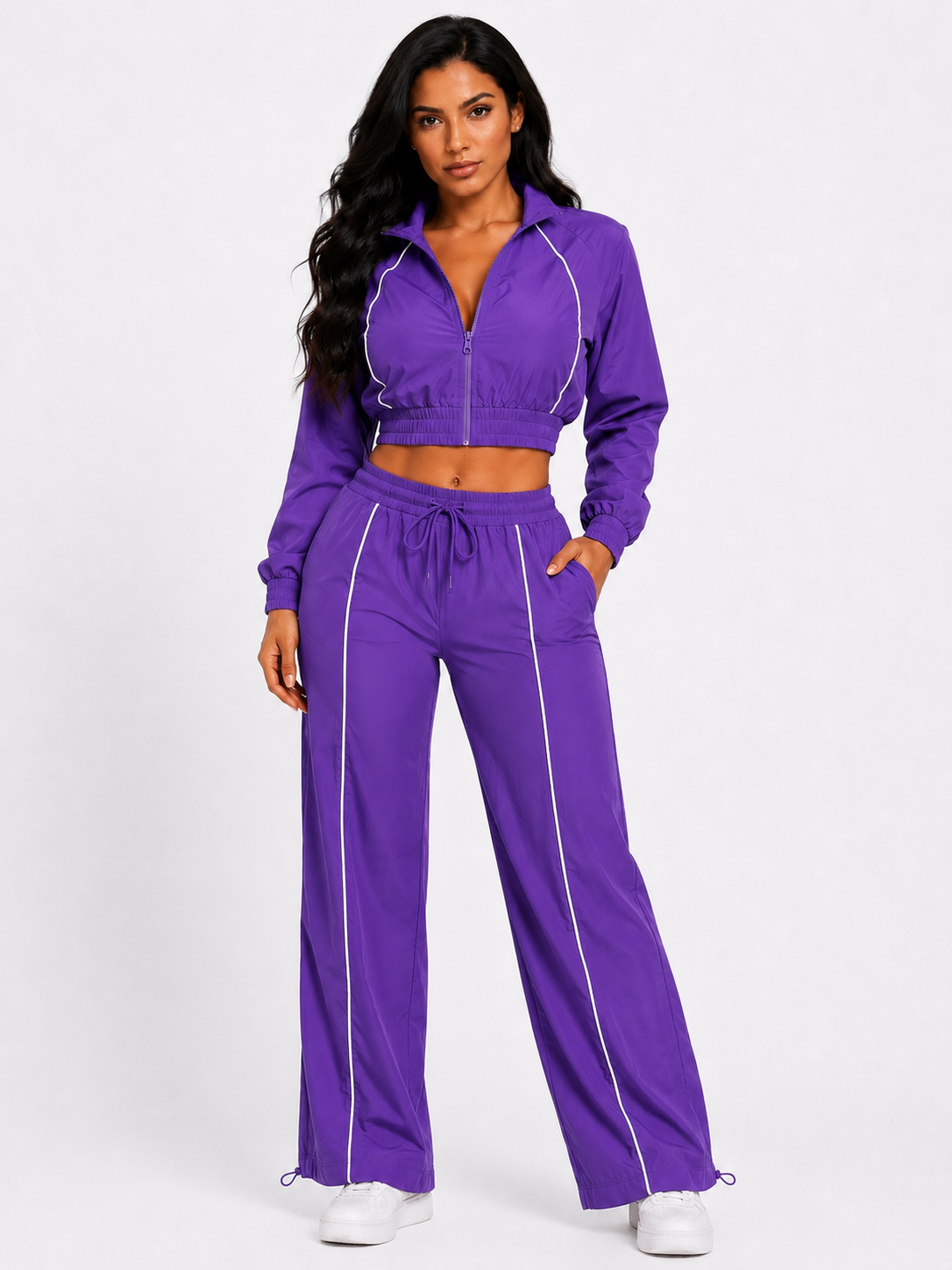 Essential Jogger & Jacket Violeta & Blanco
