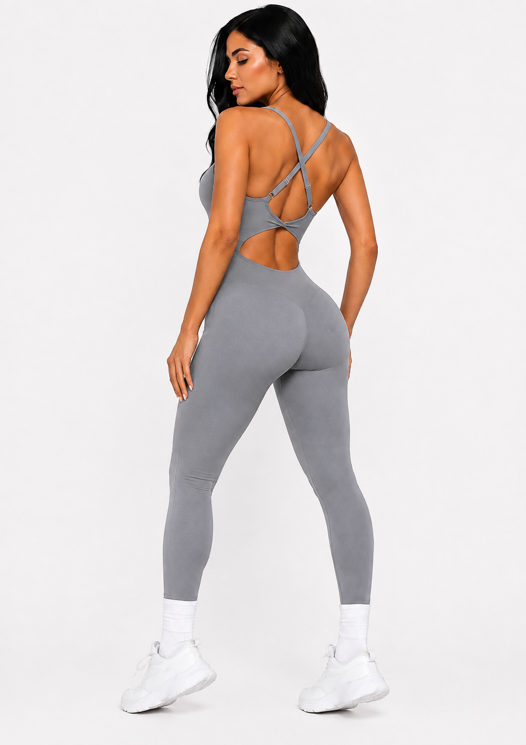 Elevate Enterizo Gris con Tiras Ajustables