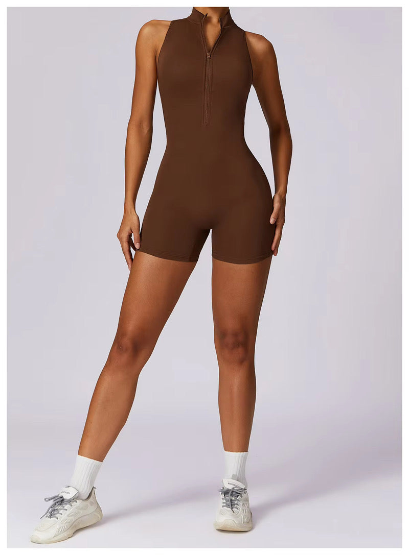 Yas Queen Romper Scrunch Brown