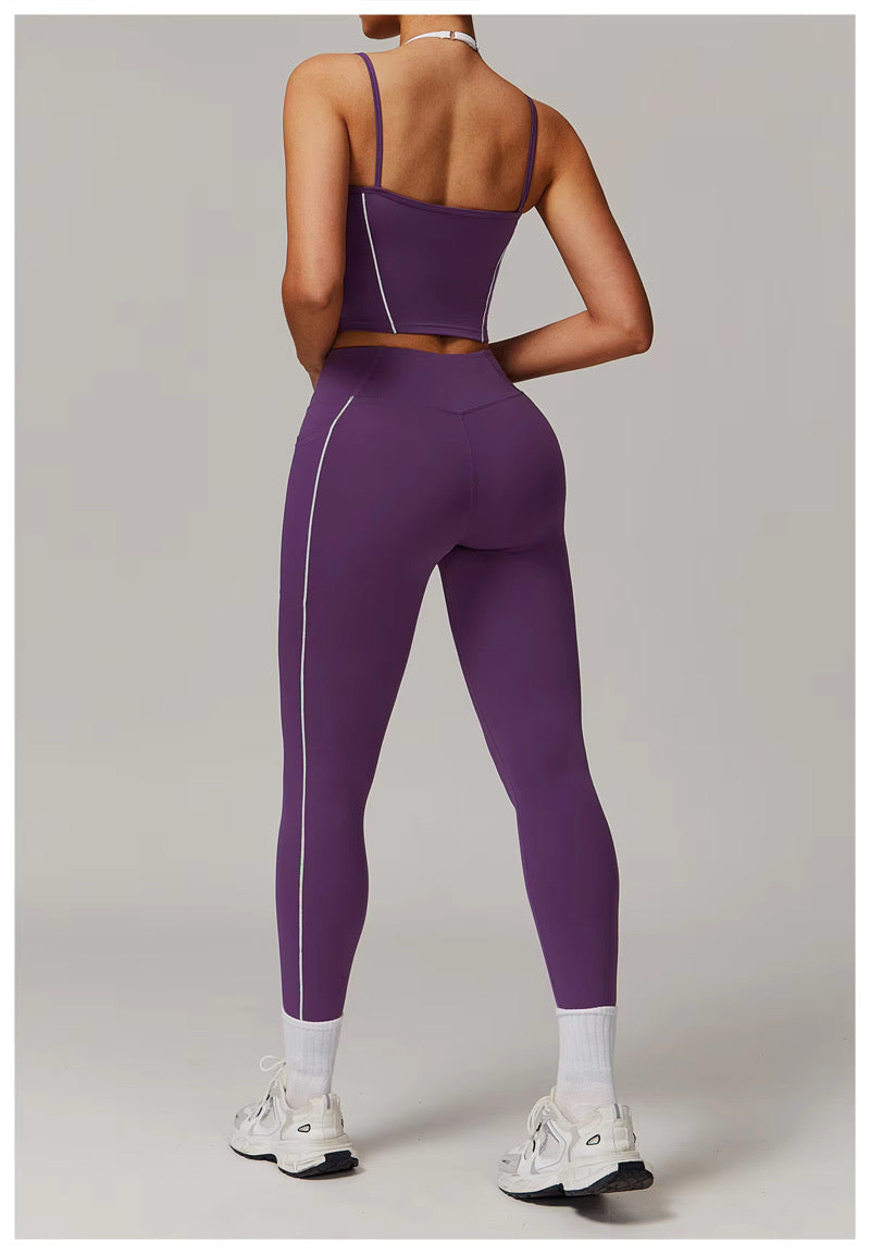 Yoga Contour Purple & White Legging & Top