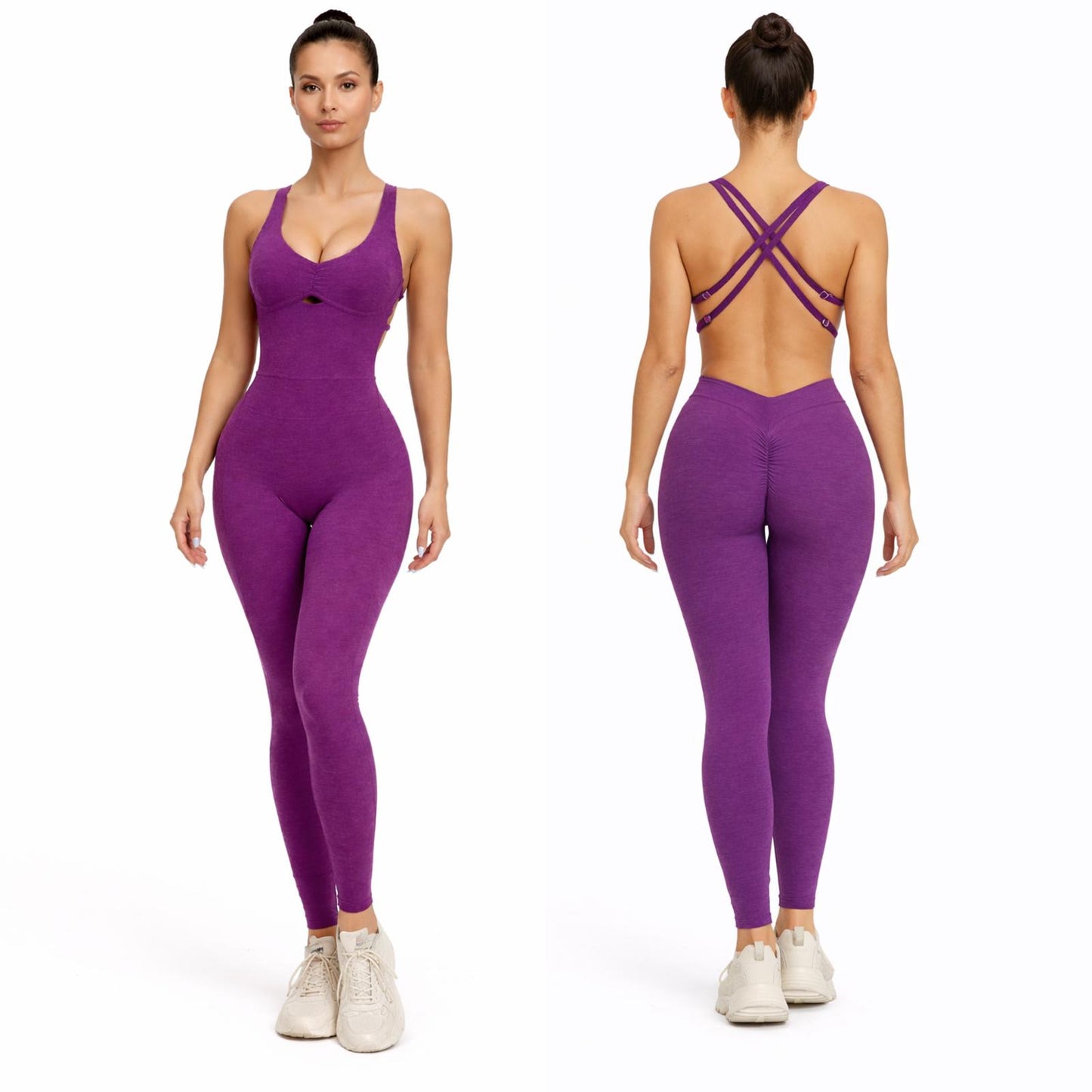 Latina Fit Enterizo Morado Scrunch
