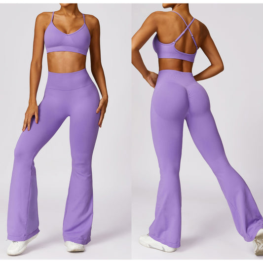 Seamless Legging Palazo Lilac y Top