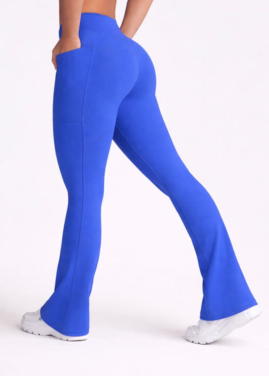 Viral Flare Legging con Bolsillos Azul Royal