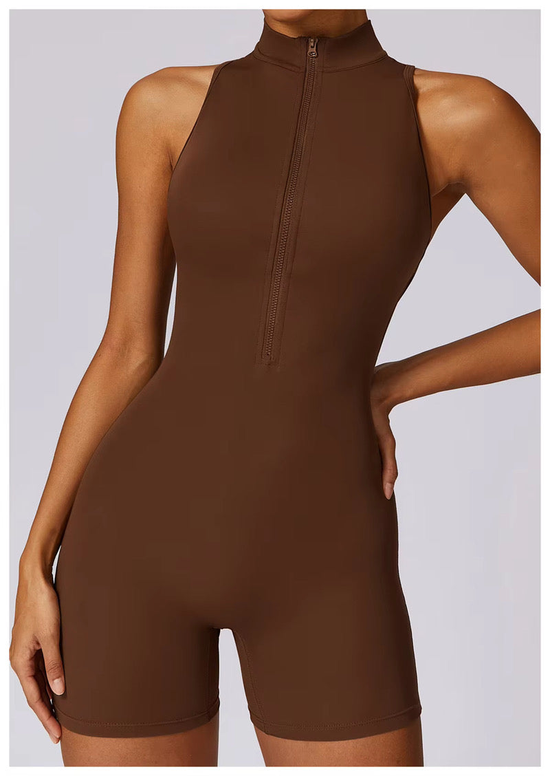 Yas Queen Romper Scrunch Brown