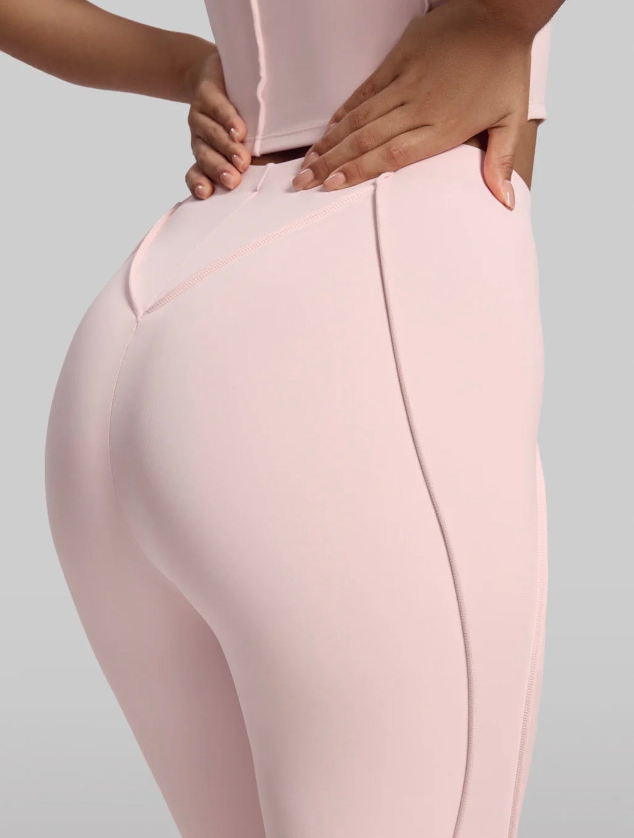 Trending Moto Mami Legging & Top con Zipper Rosa Claro