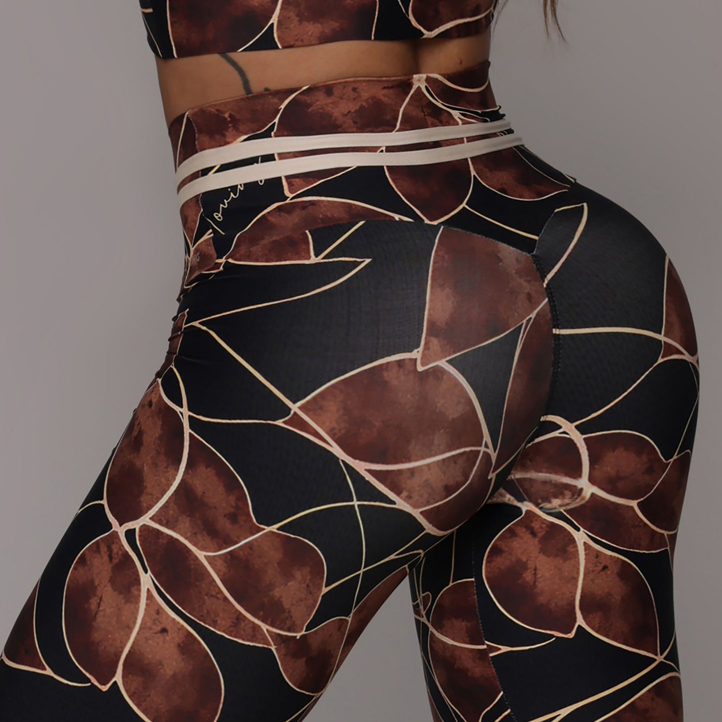 Golden Blossom Legging Brasileño & Crop Top