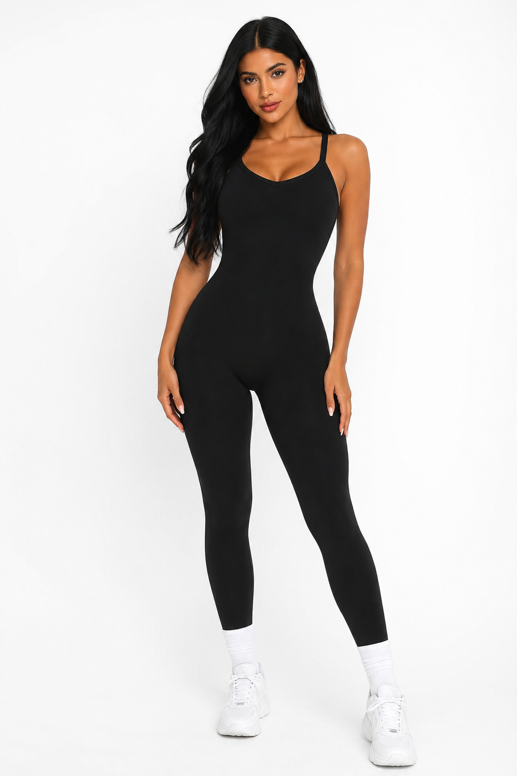 Elevate Enterizo Negro con Tiras Ajustables