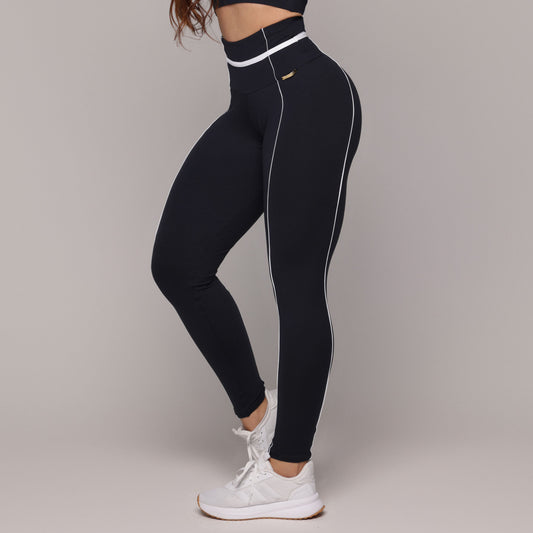 Legging de Compresión Brasileño Negro y Blanco Scrunch (5 Estrellas)
