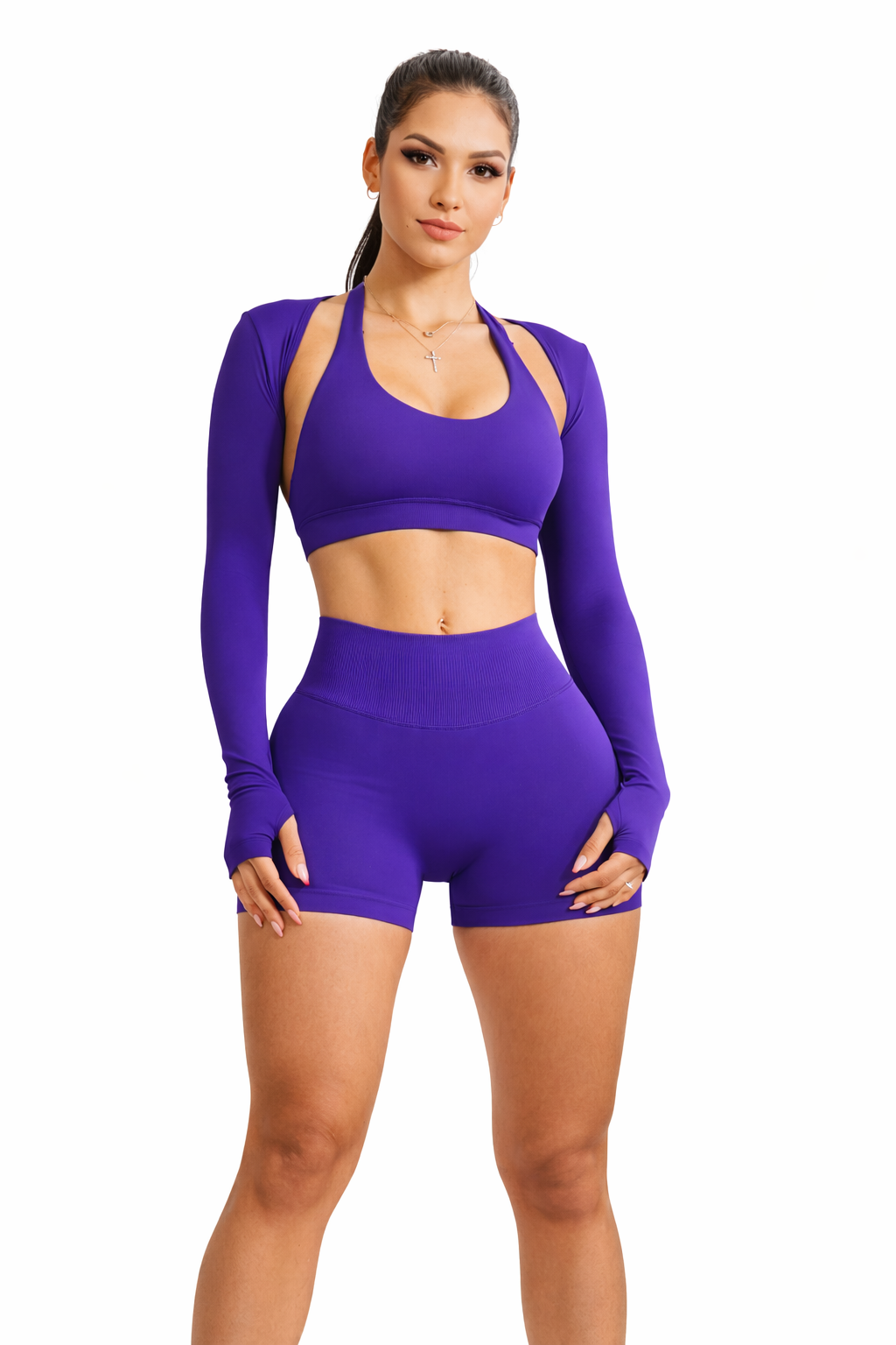 Sculpt Seamless Short Scrunch Violeta & Top + Bolero 3 PC
