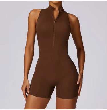 Yas Queen Romper Scrunch Brown