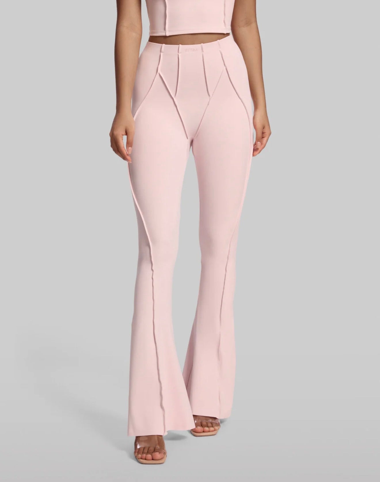 Trending Moto Mami Legging & Top con Zipper Rosa Claro
