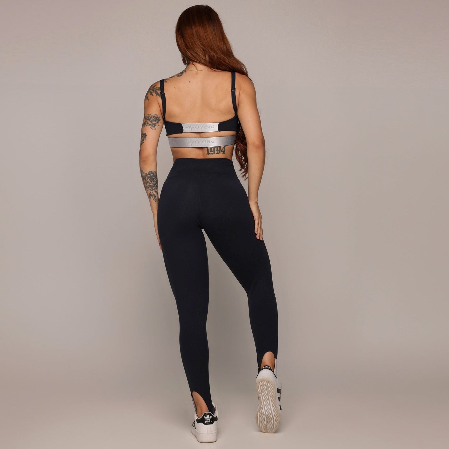 Jacquard Legging Brasileño Negro & Crop Top