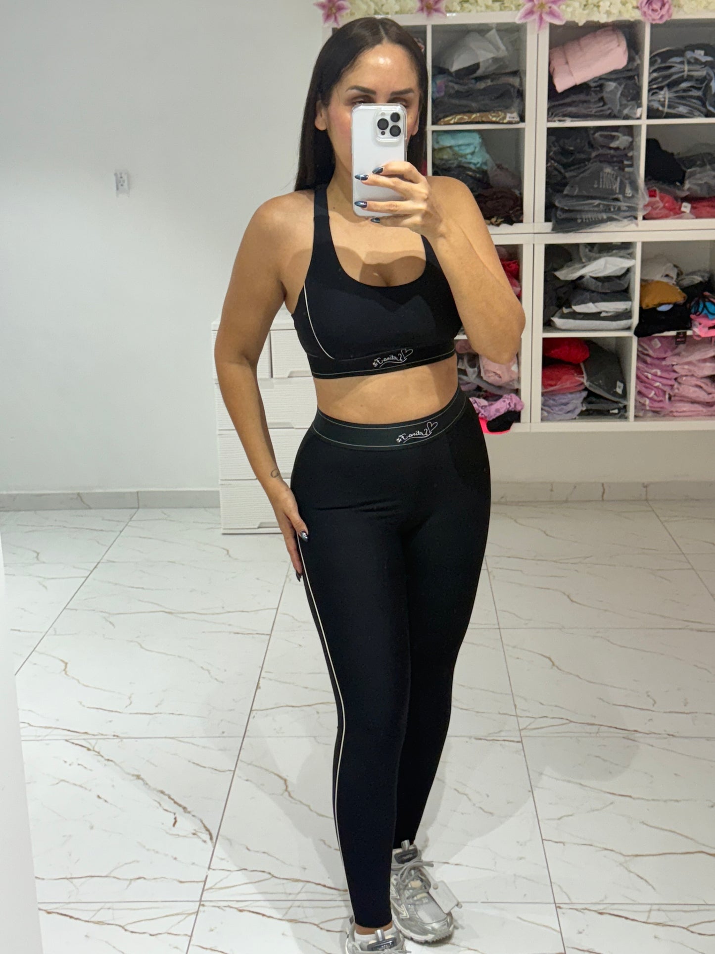 Pilates Black & White Legging & Top