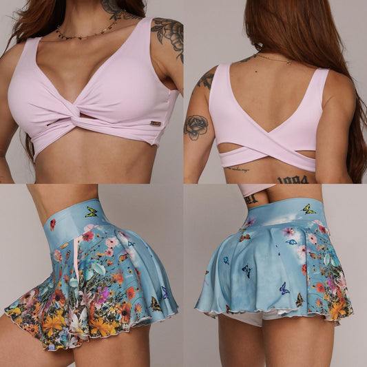 Fairy Falda con Pantalón & Crop Top
