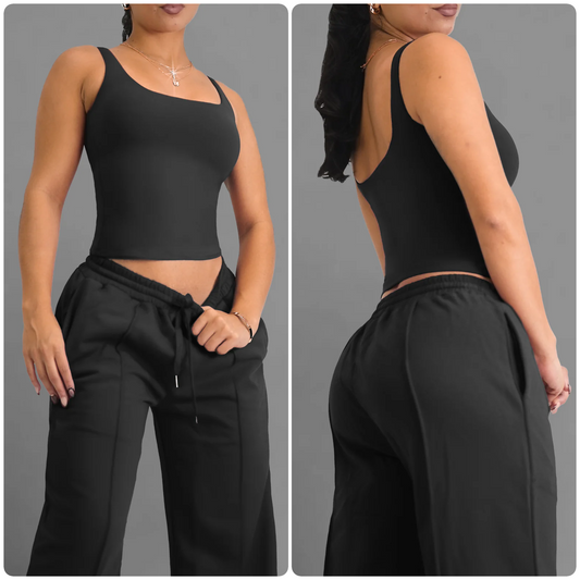 Fit Jogger & Cami Black Top
