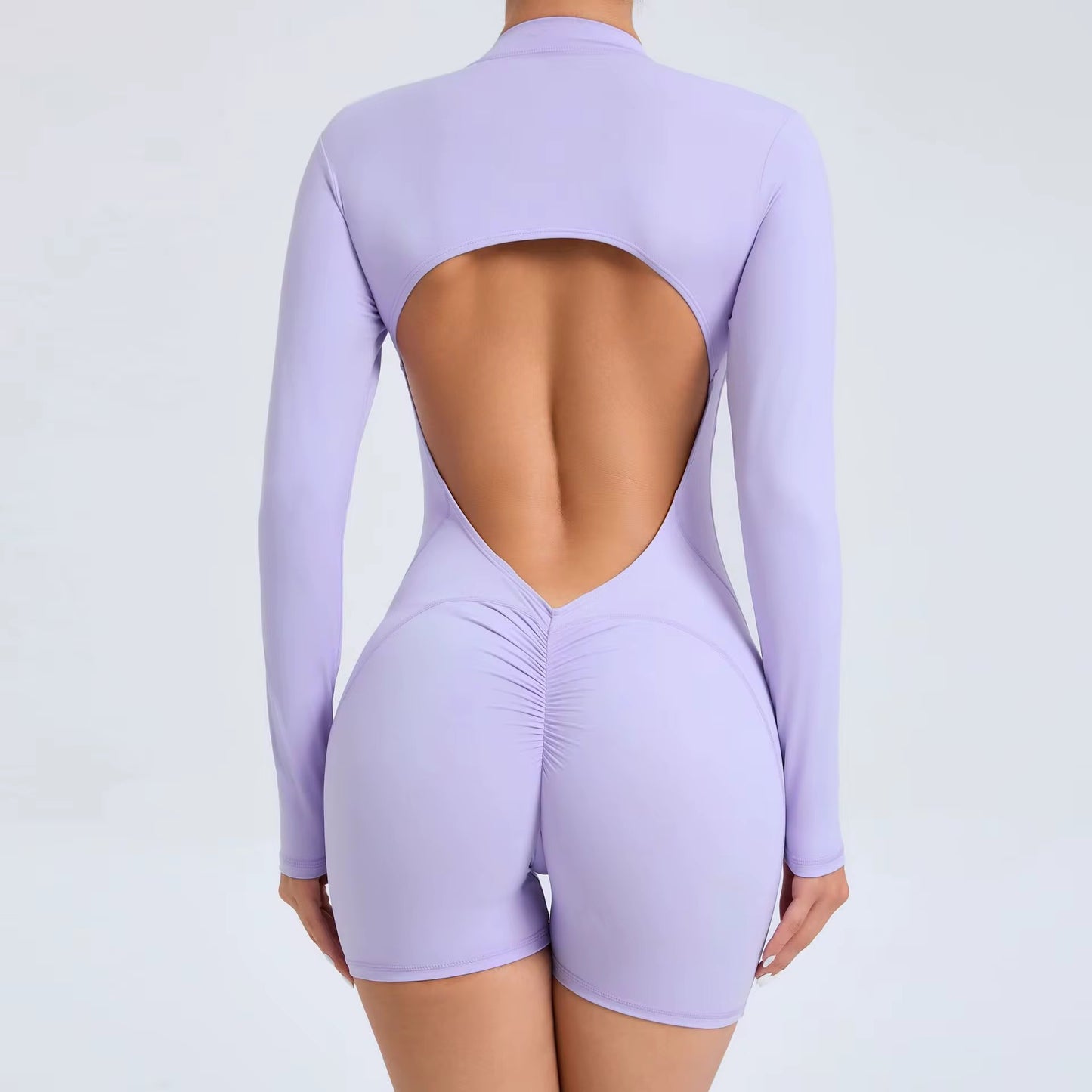 Sculpt Long Sleeve Romper Scrunch Lavanda