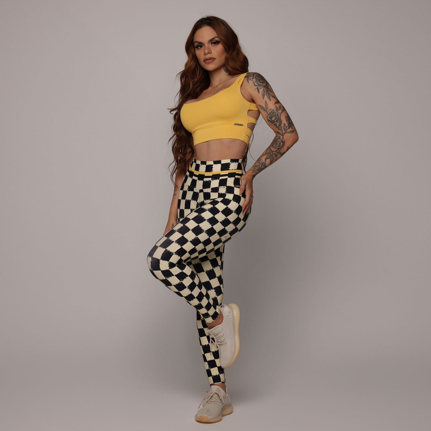 High Speed Legging Brasileño Scrunch & Crop Top Amarilla