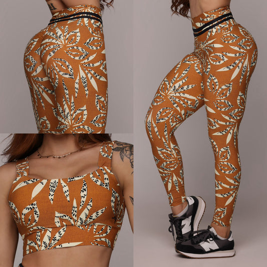 Autumn Leaves Legging Brasileño Scrunch & Crop Top