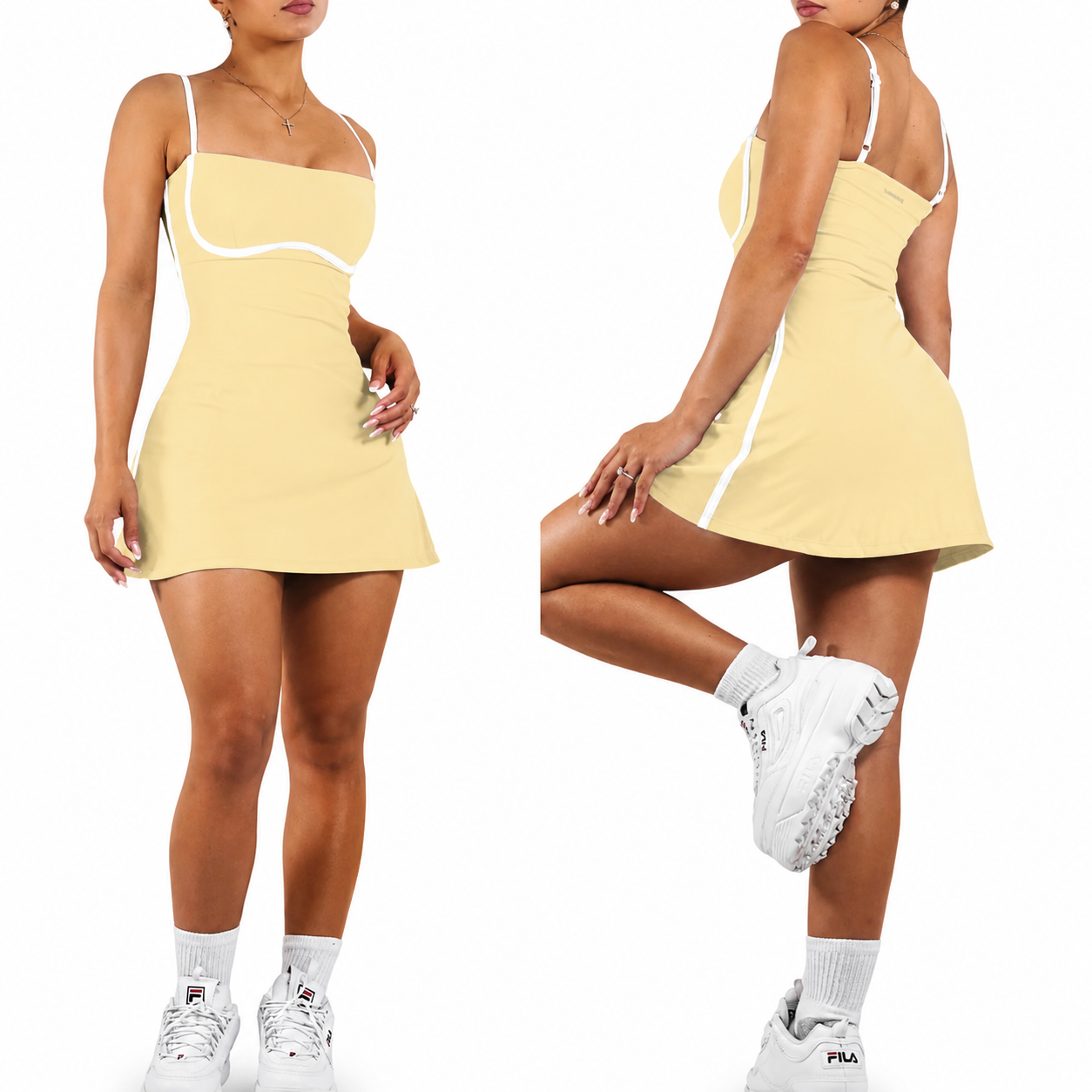 Queen Traje con Pantalón Amarillo y Blanco