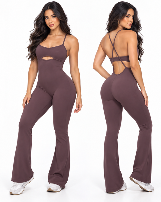 Latina Mami Jumpsuit Palazzo Plum