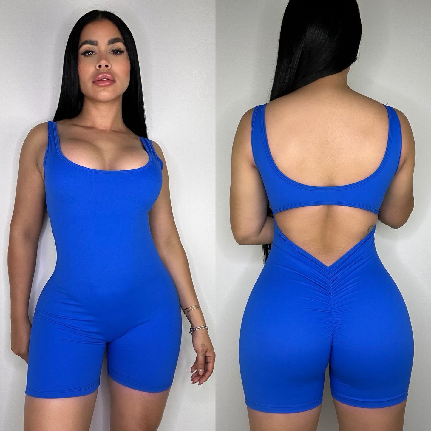 Sunday Blue Royal Romper Scrunch