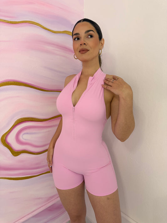 Yas Queen Romper Scrunch Baby Pink