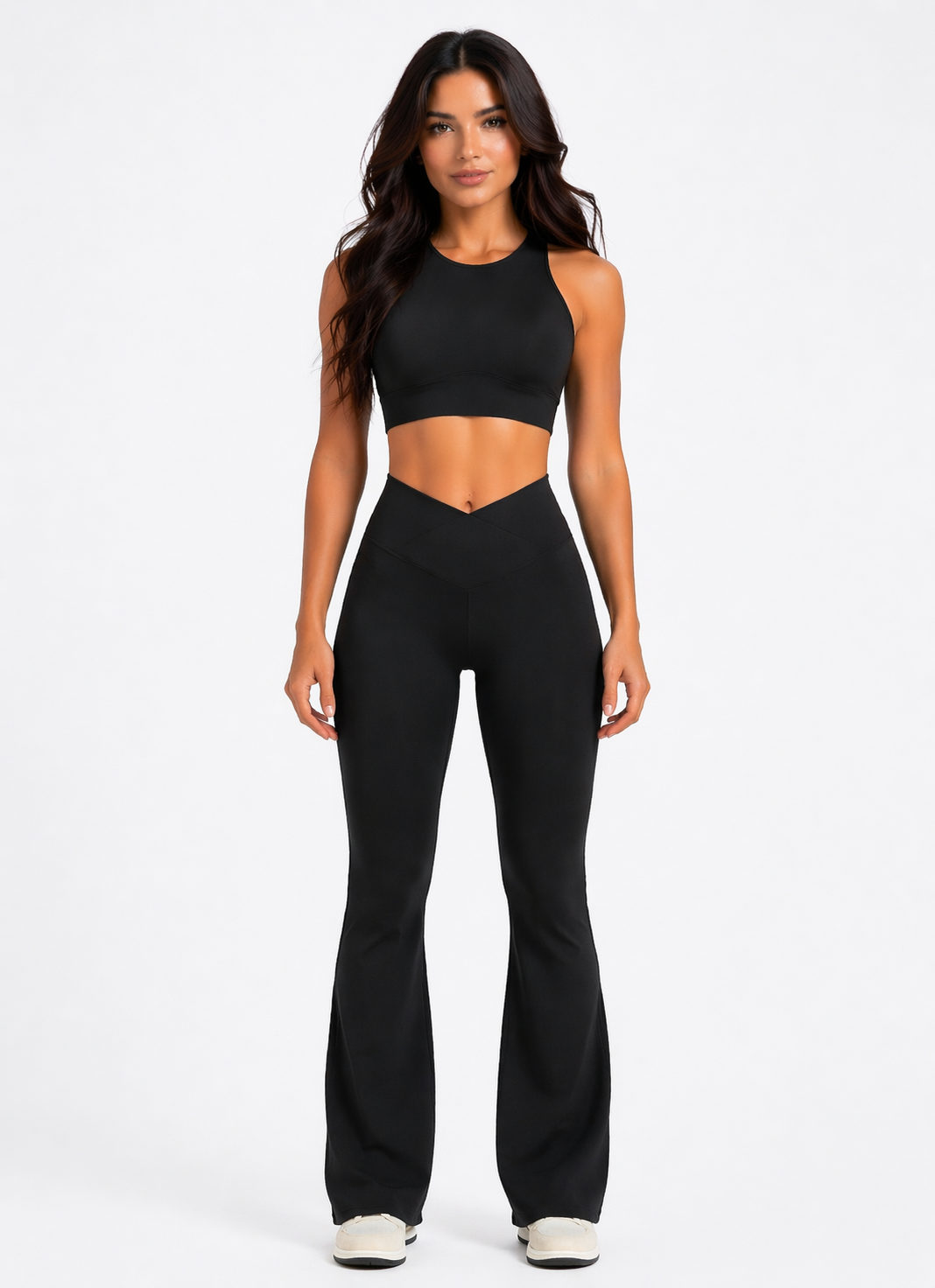 Capadocia Flare Legging & Crop Top Negro
