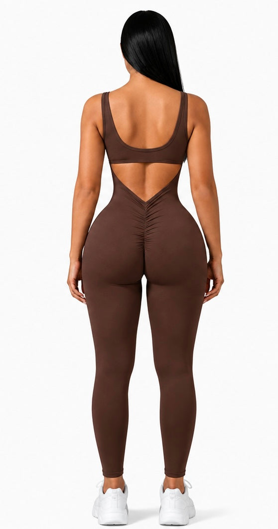 Enterizo V Scrunch Brown